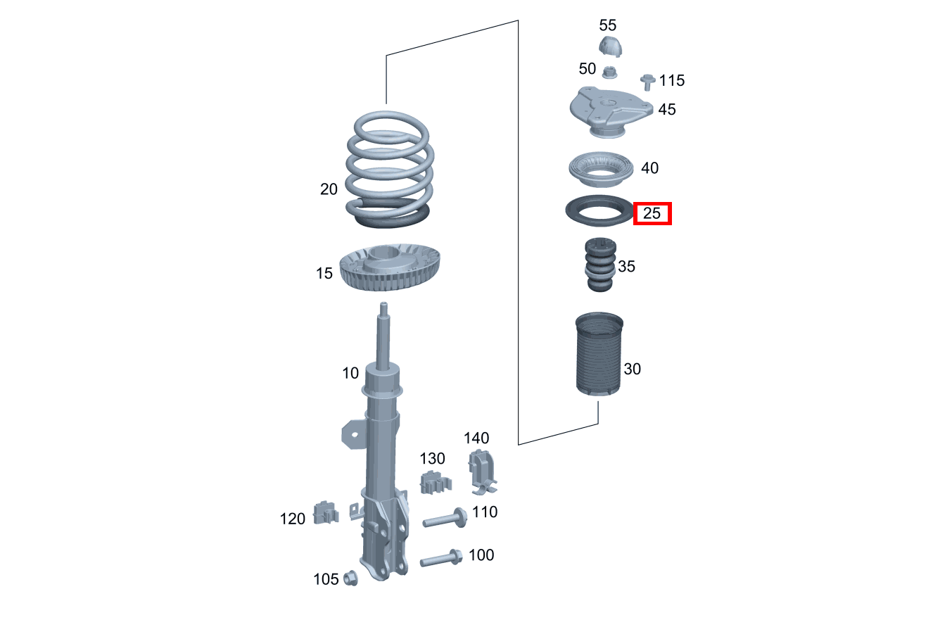 Schraubenfederbeilage OBEN LINKS UND RECHTS 18mm Vito Kastenwagen 116 BlueTEC K 201