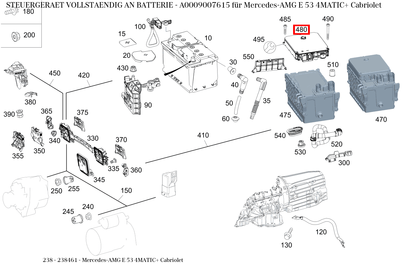 Steuergerät vollständig AN BATTERIE Mercedes-AMG E 53 4MATIC+ Cabriolet 238
