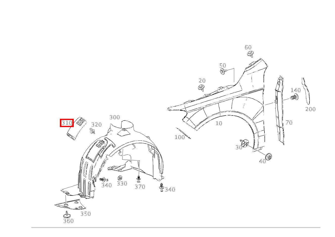 RADLAUFABDECKUNG SERVICEKLAPPE RECHTS CLA 180 Shooting Brake 156
