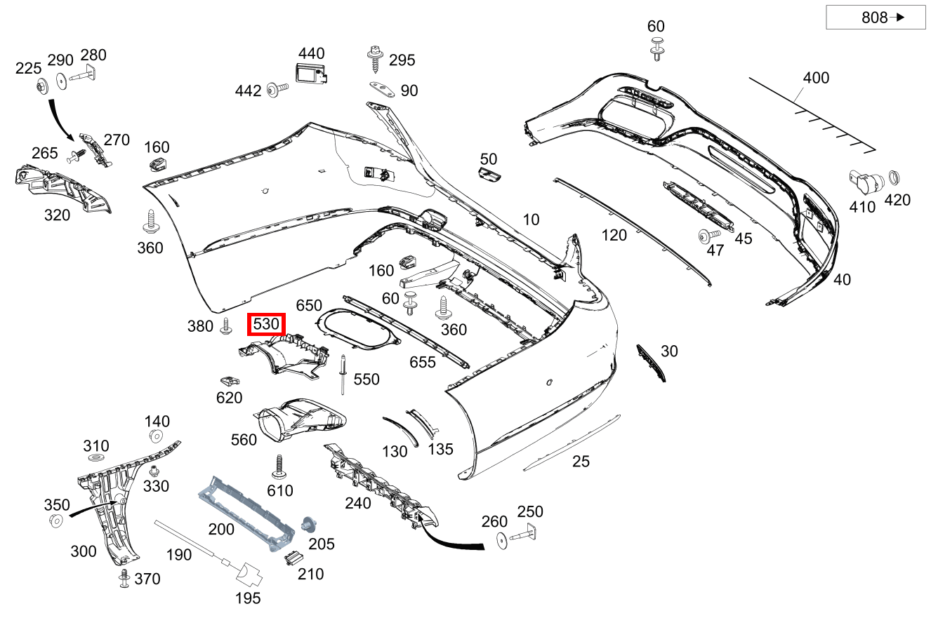 Stossfängerhalter Endrohrblende links Mercedes-Maybach S 560 4MATIC 222
