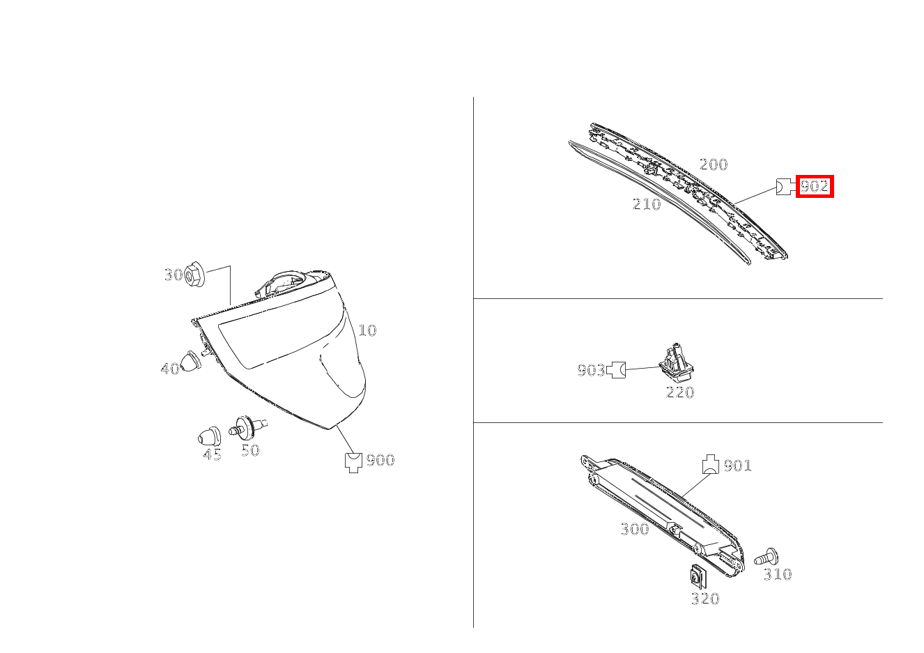 Stecker 3. Bremslicht E21; 2-PIN MQS SL 230, CLA 117, GLA 156 und  
