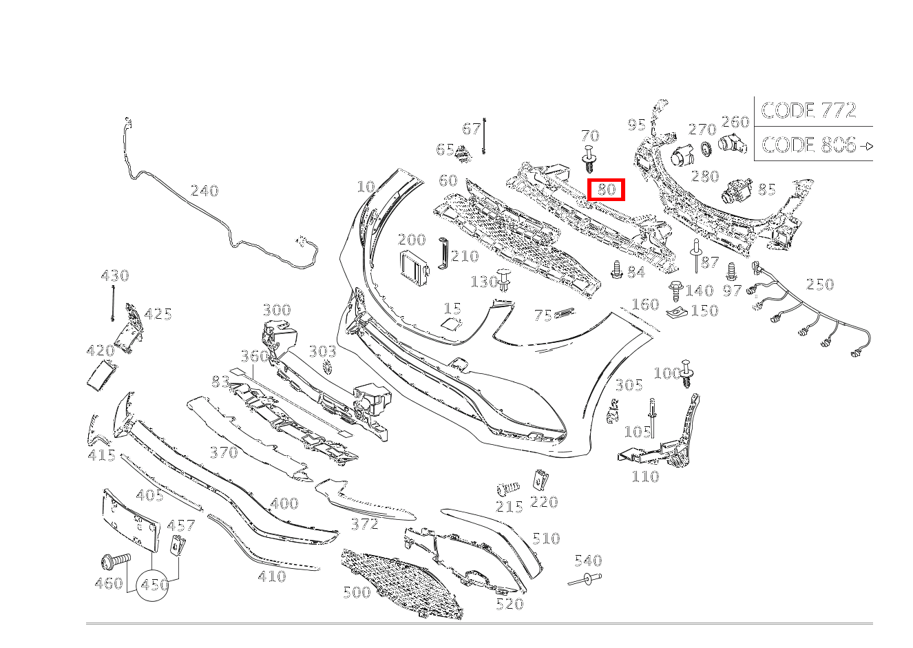 Grundtäger Stossfänger MITTE ML/GLE 350 4MATIC 166