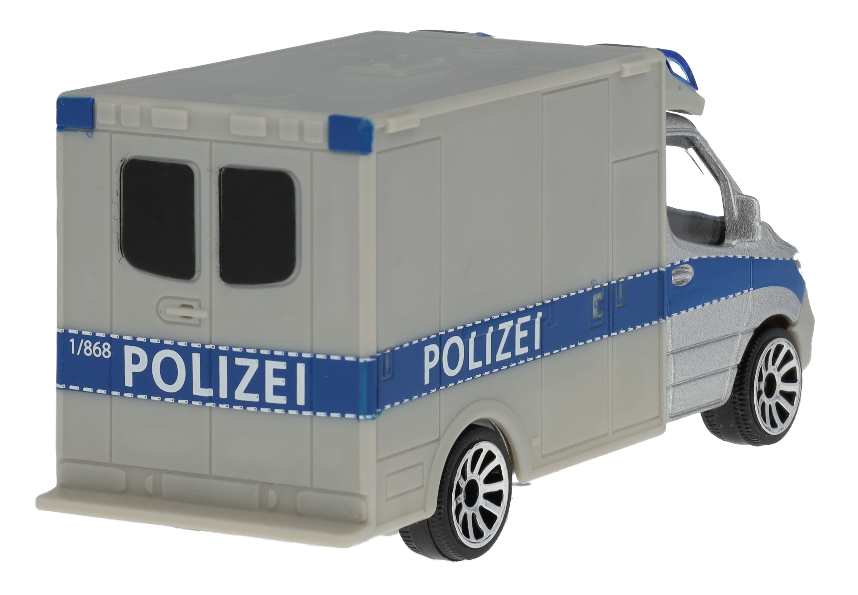 Mercedes-Benz - Sprinter, Polizei silberfarben, Majorette, 7,62 cm (3 Zoll)