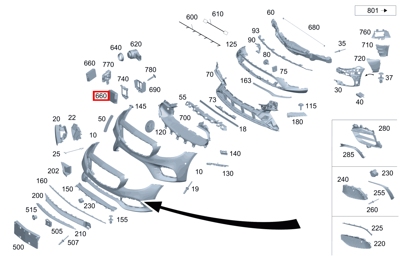 Radarsensor Seitlich links und rechts Mercedes-AMG E 63 S 4MATIC+ T-Modell 213