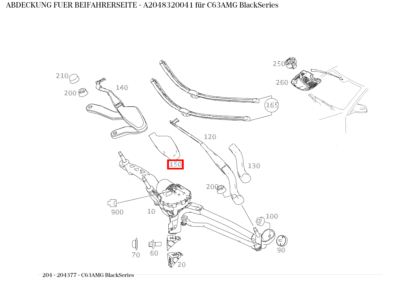 Abdeckung FUER BEIFAHRERSEITE C63AMG BlackSeries 204 Abdeckung FUER BEIFAHRERSEITE C63AMG BlackSeries 204
