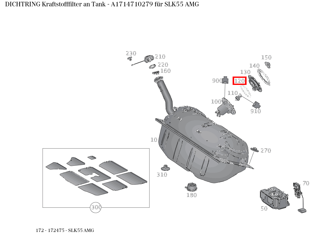 Dichtring Kraftstofffilter an Tank SLK55 AMG 172 Dichtring Kraftstofffilter an Tank SLK55 AMG 172