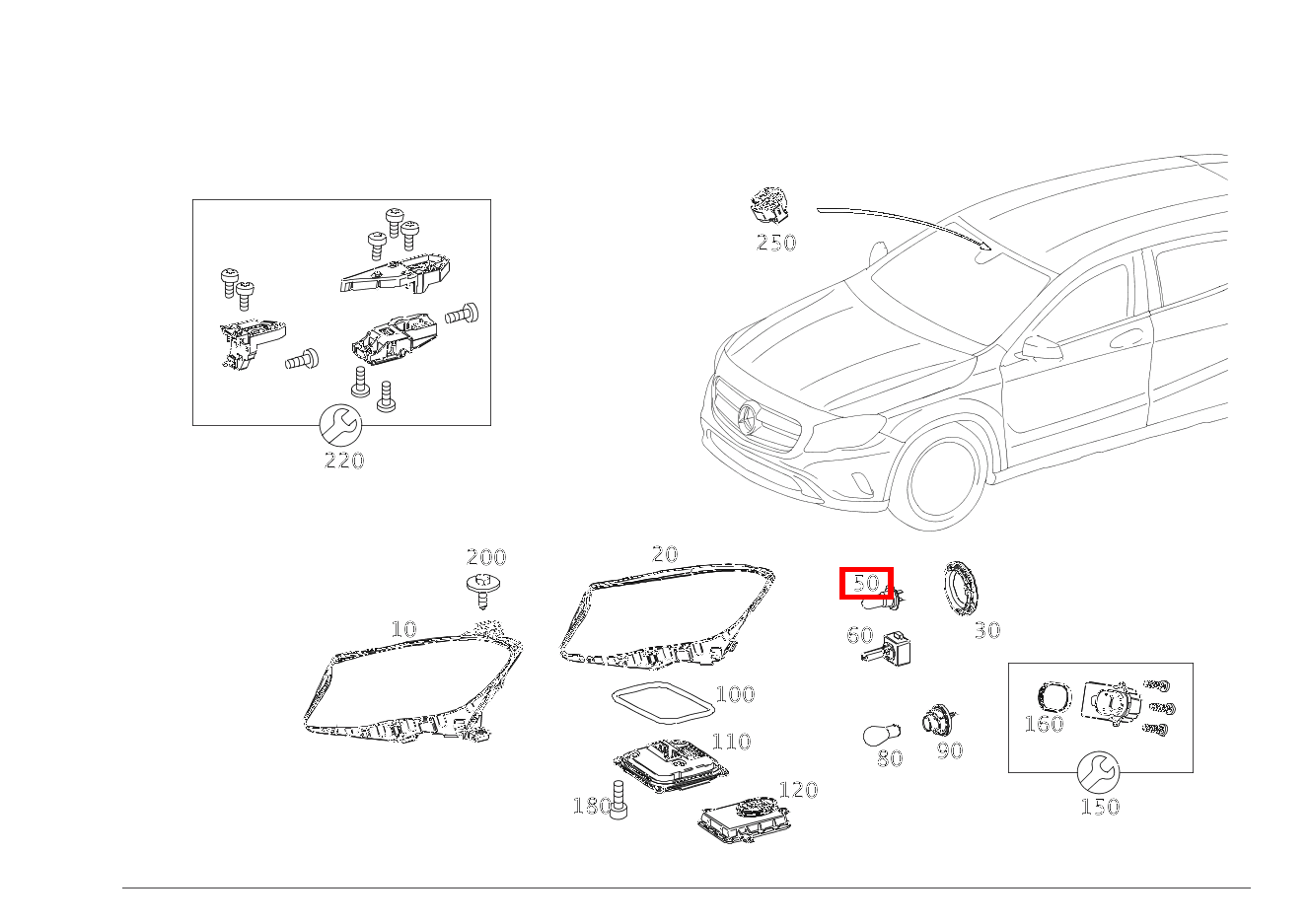 Glühlampe Abblendlicht rechts; H7 12V-55W Mercedes-AMG GLA 45 4MATIC Sport Utility Vehicle 156 Glühlampe Abblendlicht rechts; H7 12V-55W Mercedes-AMG GLA 45 4MATIC Sport Utility Vehicle 156