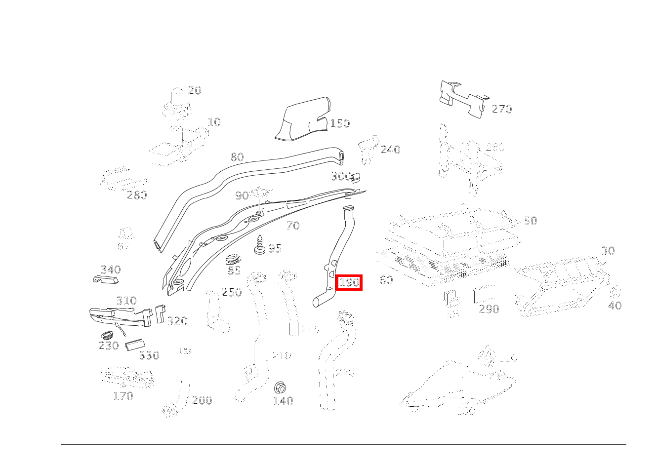 Wasserablauf MOTORRAUM C 320 Sportcoupé 203 Wasserablauf MOTORRAUM C 320 Sportcoupé 203