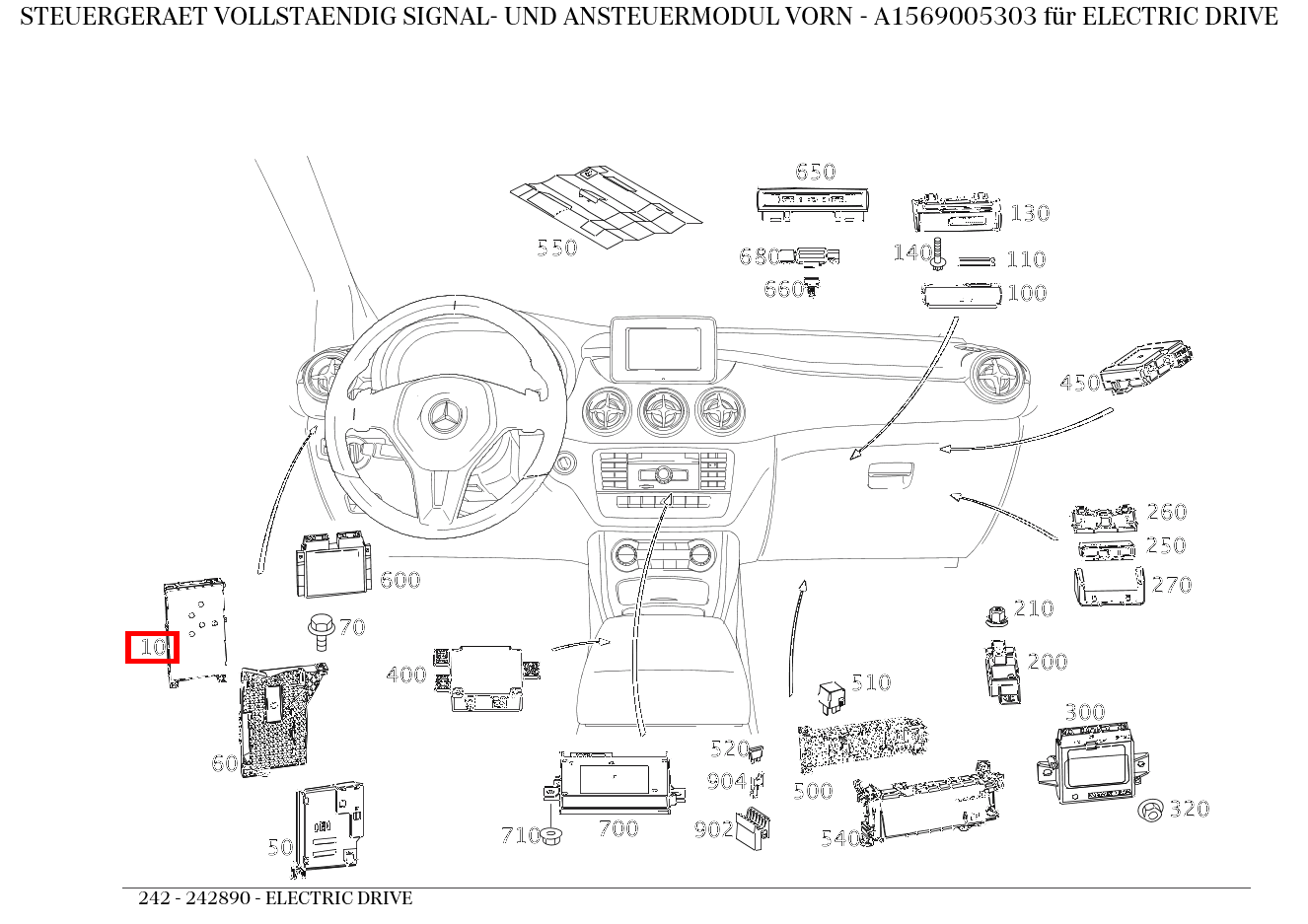Steuergerät vollständig SIGNAL- UND ANSTEUERMODUL VORN ELECTRIC DRIVE 242