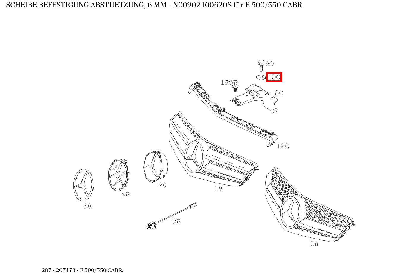Scheibe BEFESTIGUNG ABSTUETZUNG; 6 MM E 500/550 CABR. 207 Scheibe BEFESTIGUNG ABSTUETZUNG; 6 MM E 500/550 CABR. 207