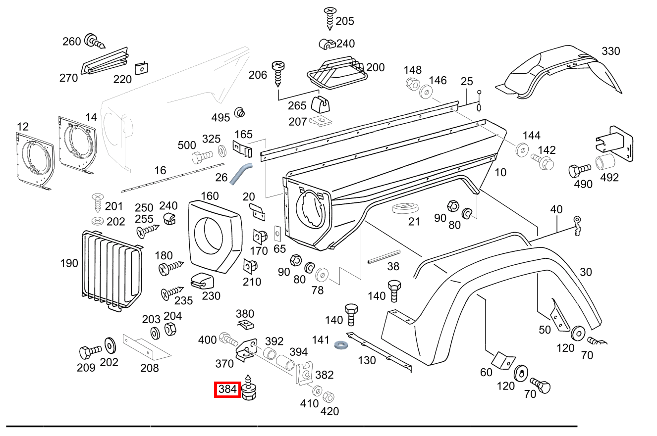 Blechschraube Radeinbau, links und rechts; 4,2X19 G 300 CDI/4X4/3428 Lang 461