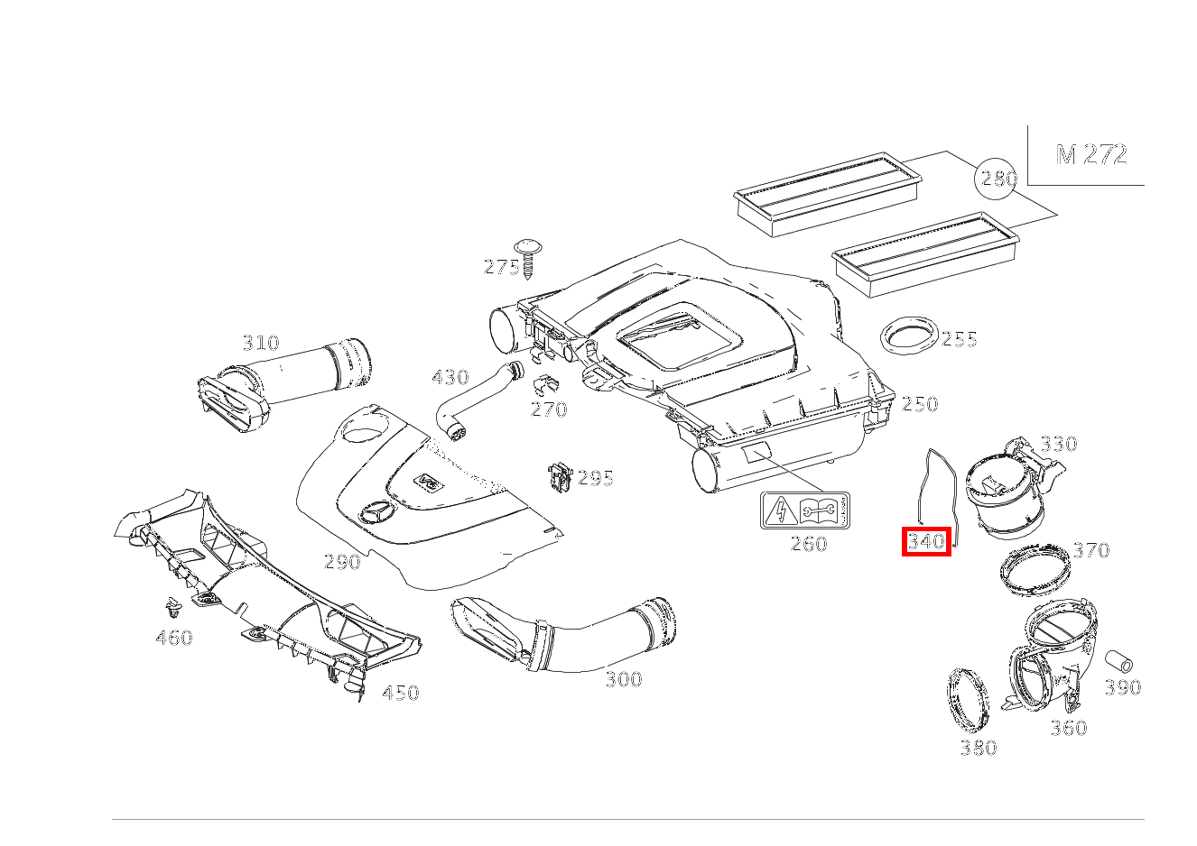 KLEMMBUEGEL BEFESTIGUNG LUFTMASSENMESSER GLK350 4M 204