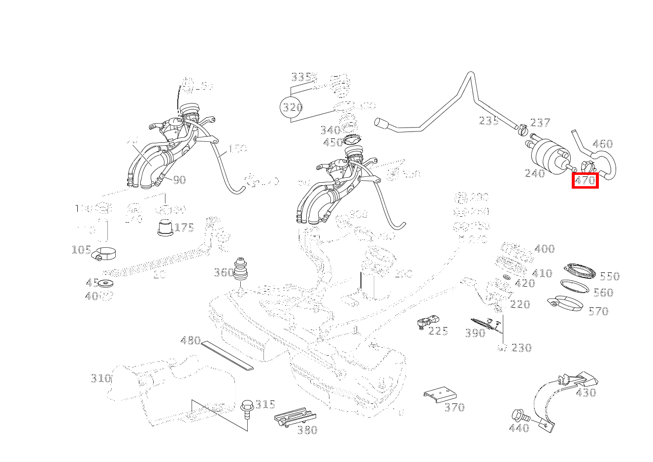 Schlauchschelle AN VORLAUFLEITUNG; 13-14.5 MM CLK 55 AMG Cabriolet 209 Schlauchschelle AN VORLAUFLEITUNG; 13-14.5 MM CLK 55 AMG Cabriolet 209