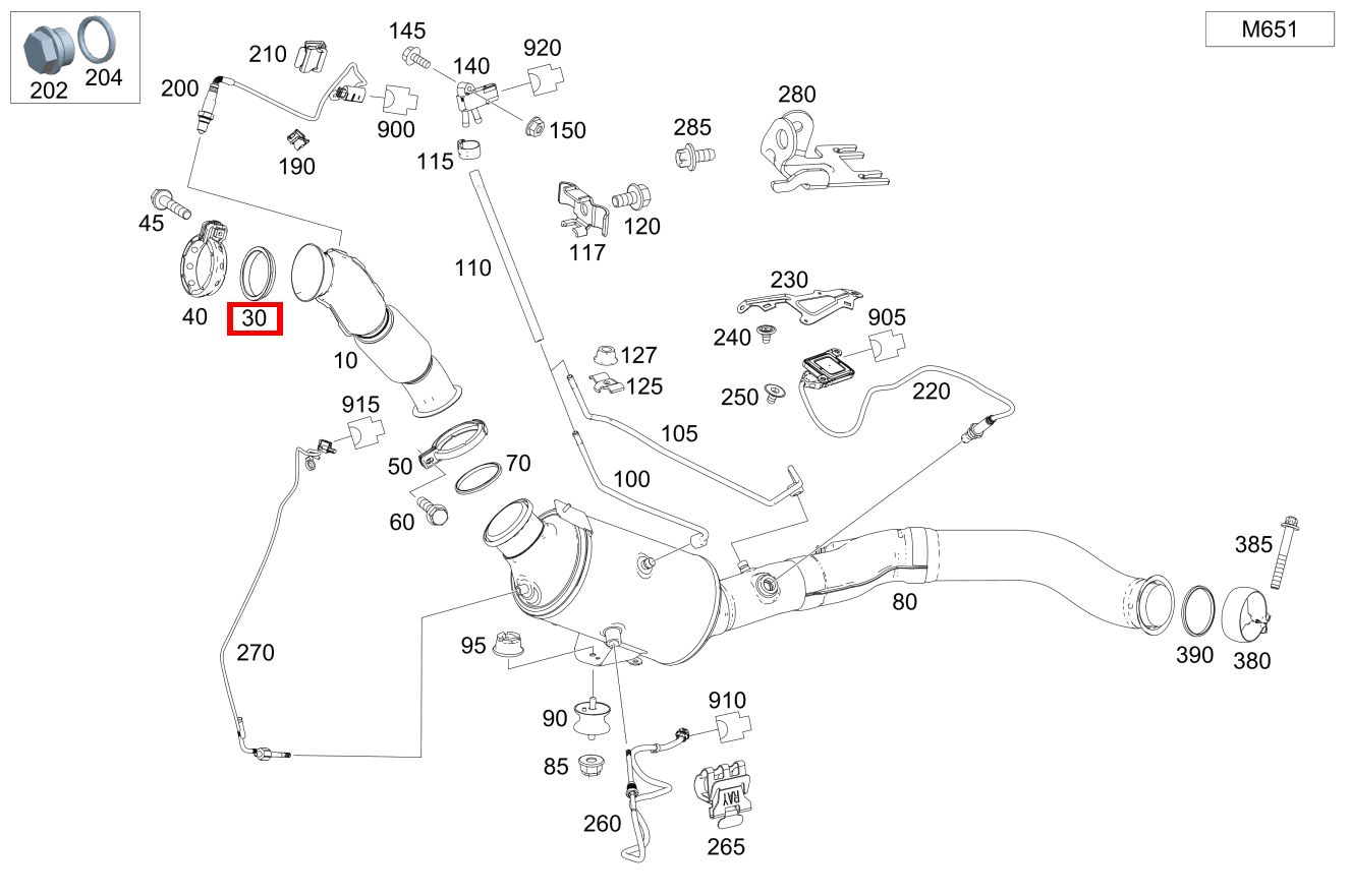 DICHTRING ABGASANLAGE ABGASEINGANGSMODUL AN ABGASTURBOLADER ML 250 BT 166