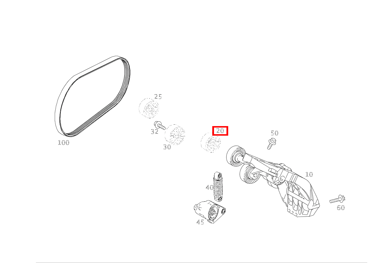 Umlenkrolle UNTEN HONDA 169