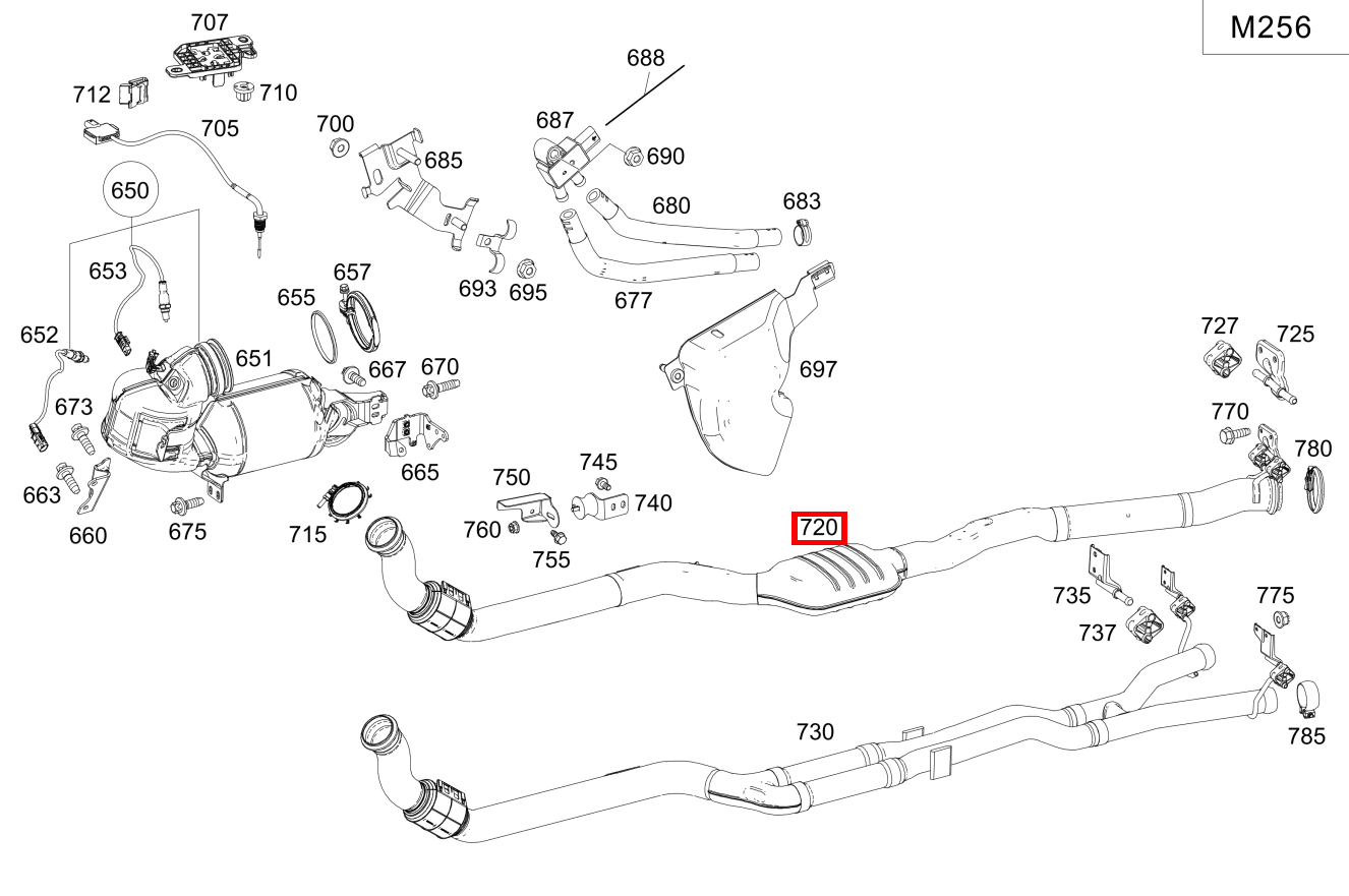 ABGASLEITUNG VORNE Vorn Mercedes-AMG E 53 4MATIC+ Cabriolet 238