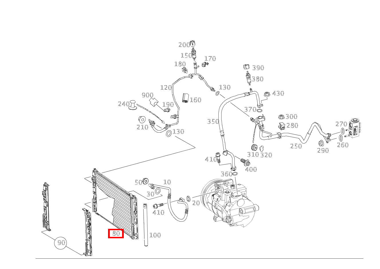 Kältemittelkondensator A 250 Sport 4MATIC Limousine 176