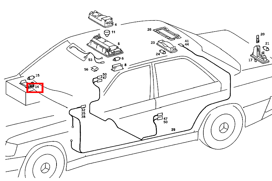 Innenraumleuchte HANDSCHUHKASTEN 190 D 2.5 Turbo 201 Innenraumleuchte HANDSCHUHKASTEN 190 D 2.5 Turbo 201