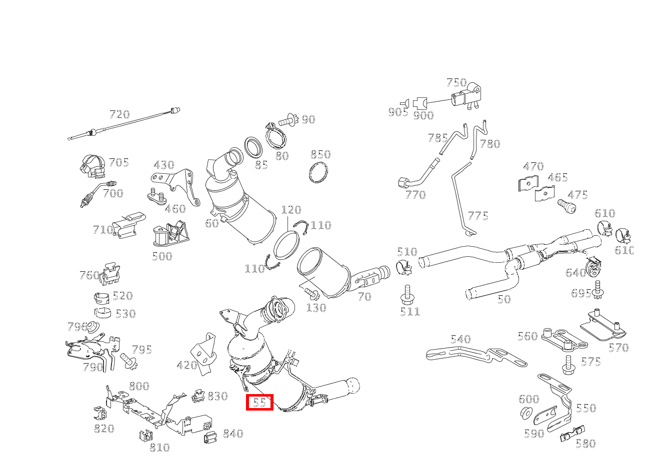 Katalysatoranlage KATALYSATOR UND PARTIKELFILTER LINKS S 450 CDI Limousine lang 221 Katalysatoranlage KATALYSATOR UND PARTIKELFILTER LINKS S 450 CDI Limousine lang 221