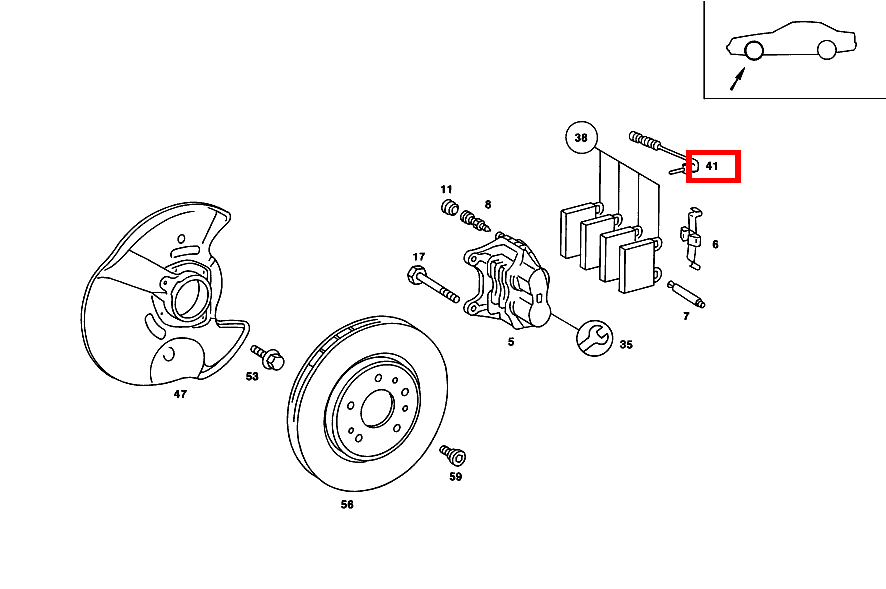 Belagverschleisssensor BREMSBELAGVERSCHLEISSANZEIGE 190 E 2.5-16 EVOLUTION II 201