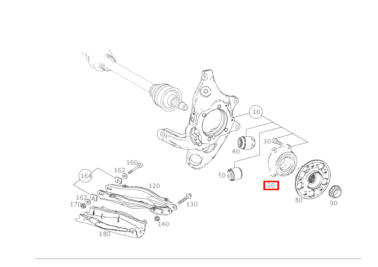 Radlager Rechts mit Radflansch Mercedes-AMG GLC 63 S 4MATIC+ Coupé 253 Radlager Rechts mit Radflansch Mercedes-AMG GLC 63 S 4MATIC+ Coupé 253