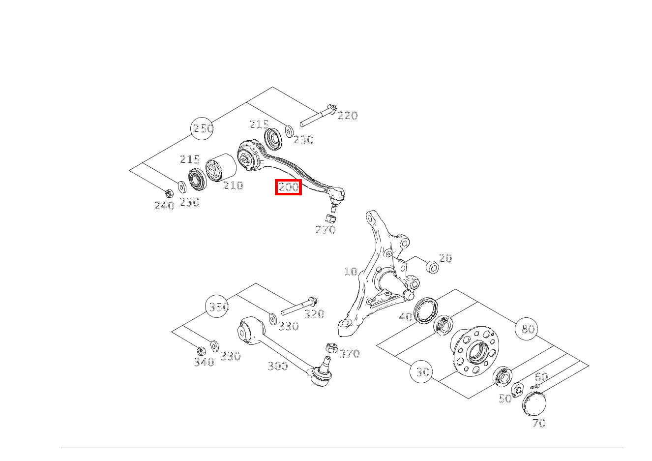 Zugstrebe Rechts mit Lager C 180 205