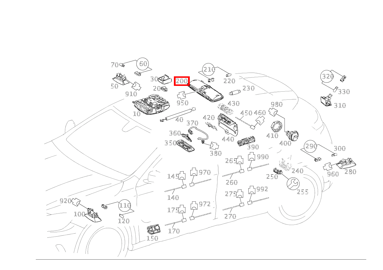 Innenleuchte DECKENLEUCHTE HINTEN GLA250 156 Innenleuchte DECKENLEUCHTE HINTEN GLA250 156