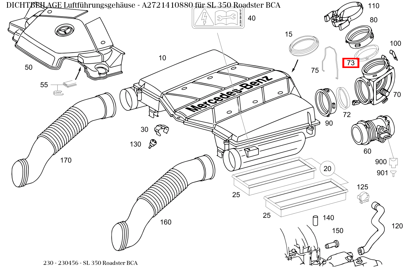 Dichtbeilage Luftführungsgehäuse SL 350 Roadster BCA 230 Dichtbeilage Luftführungsgehäuse SL 350 Roadster BCA 230
