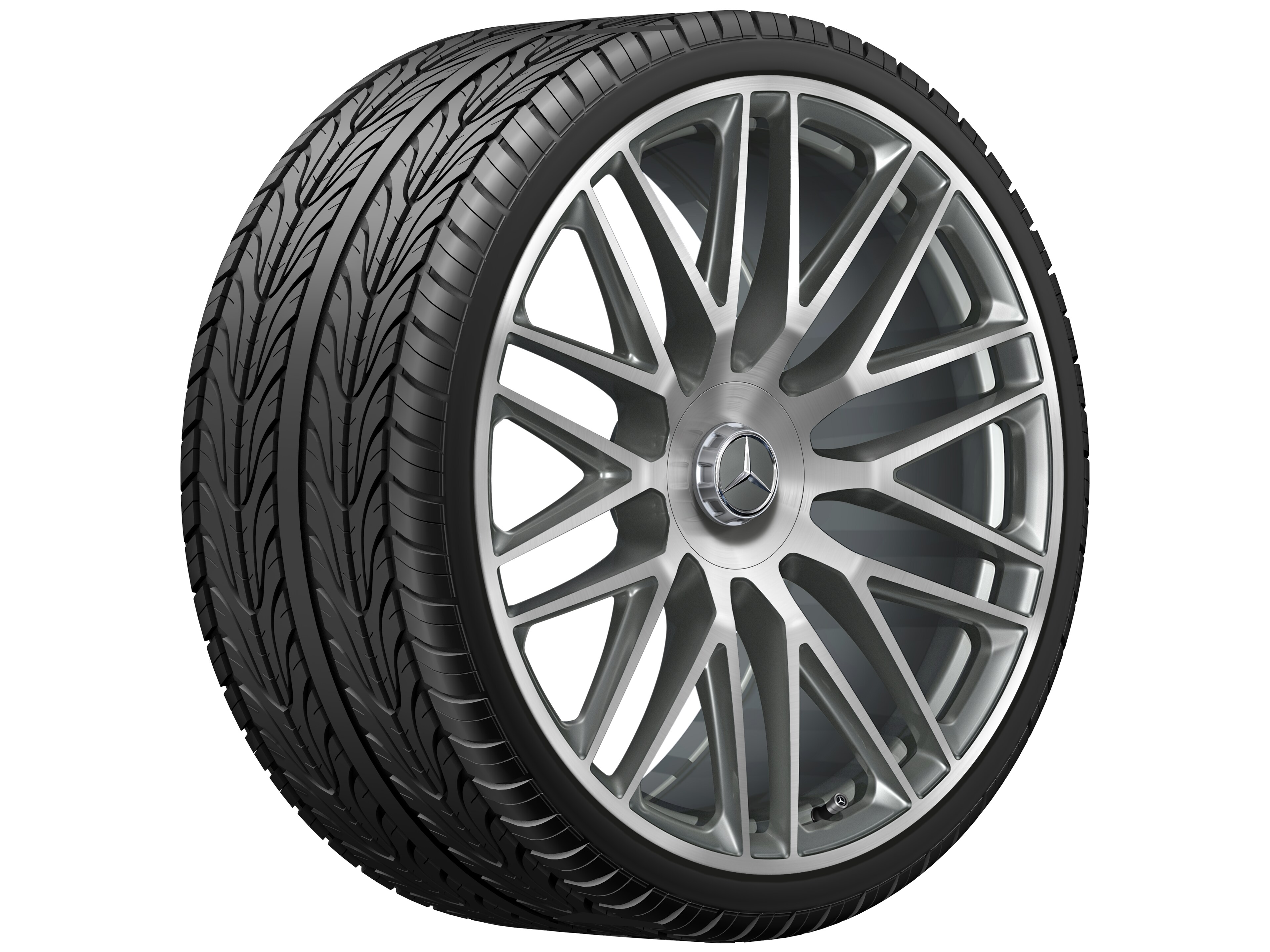Mercedes-Benz -  AMG Schmiederad, 23 Zoll, 10 J x 23 ET 45, titangrau, glanzgedreht