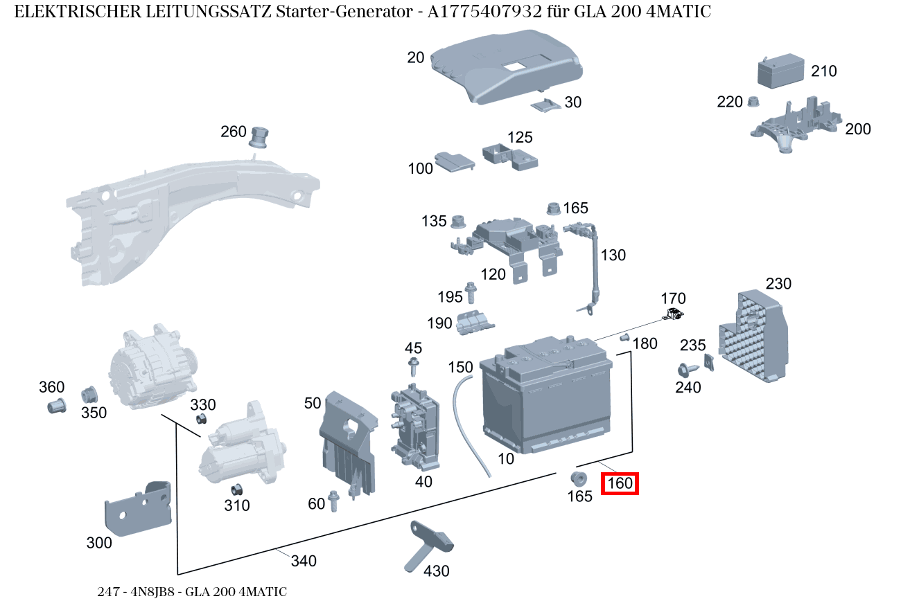 Elektrischer Leitungssatz Starter-Generator GLA 200 4MATIC 247 Elektrischer Leitungssatz Starter-Generator GLA 200 4MATIC 247