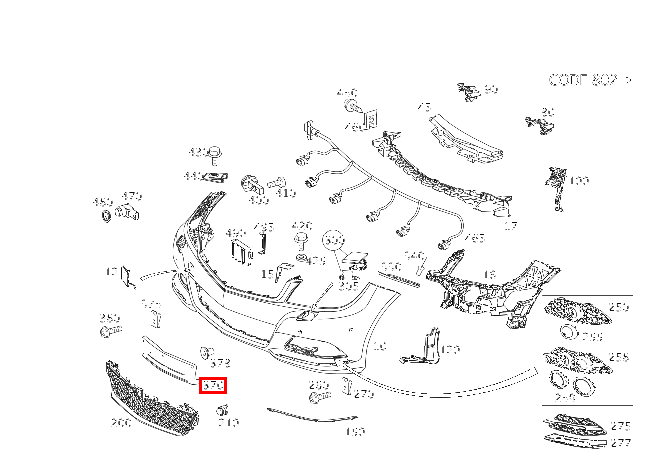Kennzeichenblende Vorn C 180 205