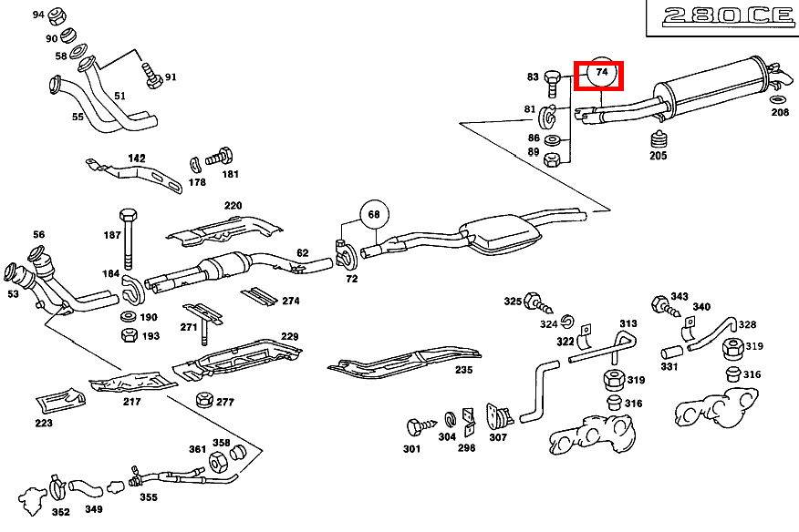 Schalldämpfer HINTEN 280 CE 123 Schalldämpfer HINTEN 280 CE 123