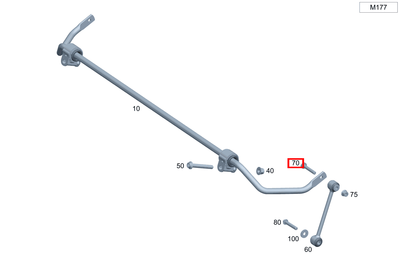 Sechsrundschraube Drehstabgestänge an Drehstab; M10X60 Mercedes-AMG GLC 63 S 4MATIC+ Coupé 253 Sechsrundschraube Drehstabgestänge an Drehstab; M10X60 Mercedes-AMG GLC 63 S 4MATIC+ Coupé 253