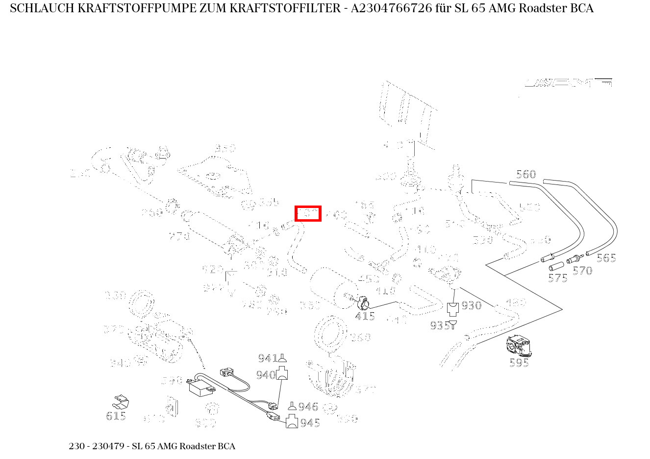 Schlauch KRAFTSTOFFPUMPE ZUM KRAFTSTOFFILTER für SL-Klasse 230 kaufen 
