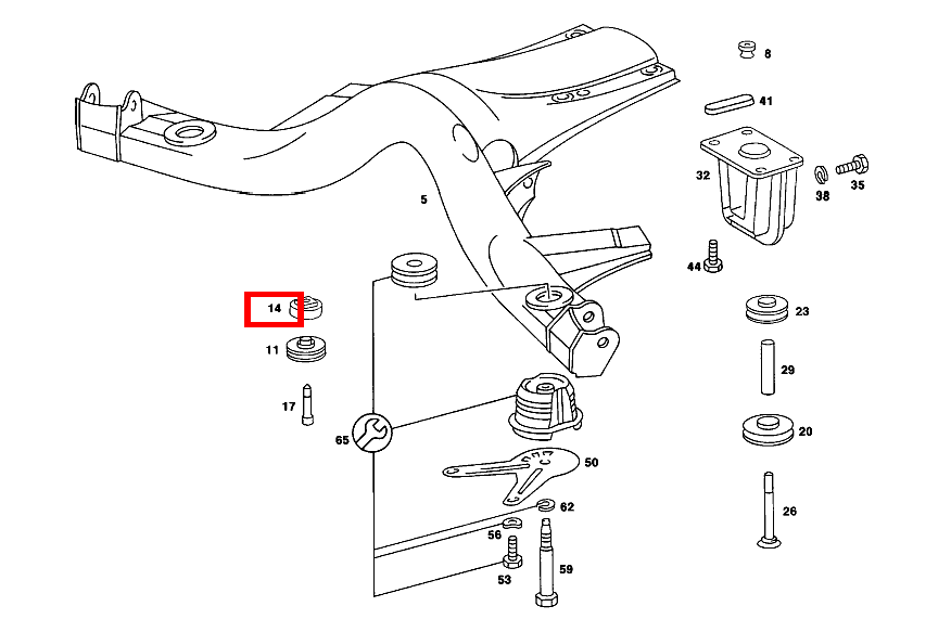 Gummilager ACHSGEHAEUSE AN HINTERACHSTRAEGER,VORN OBEN 560 SL 107 Gummilager ACHSGEHAEUSE AN HINTERACHSTRAEGER,VORN OBEN 560 SL 107