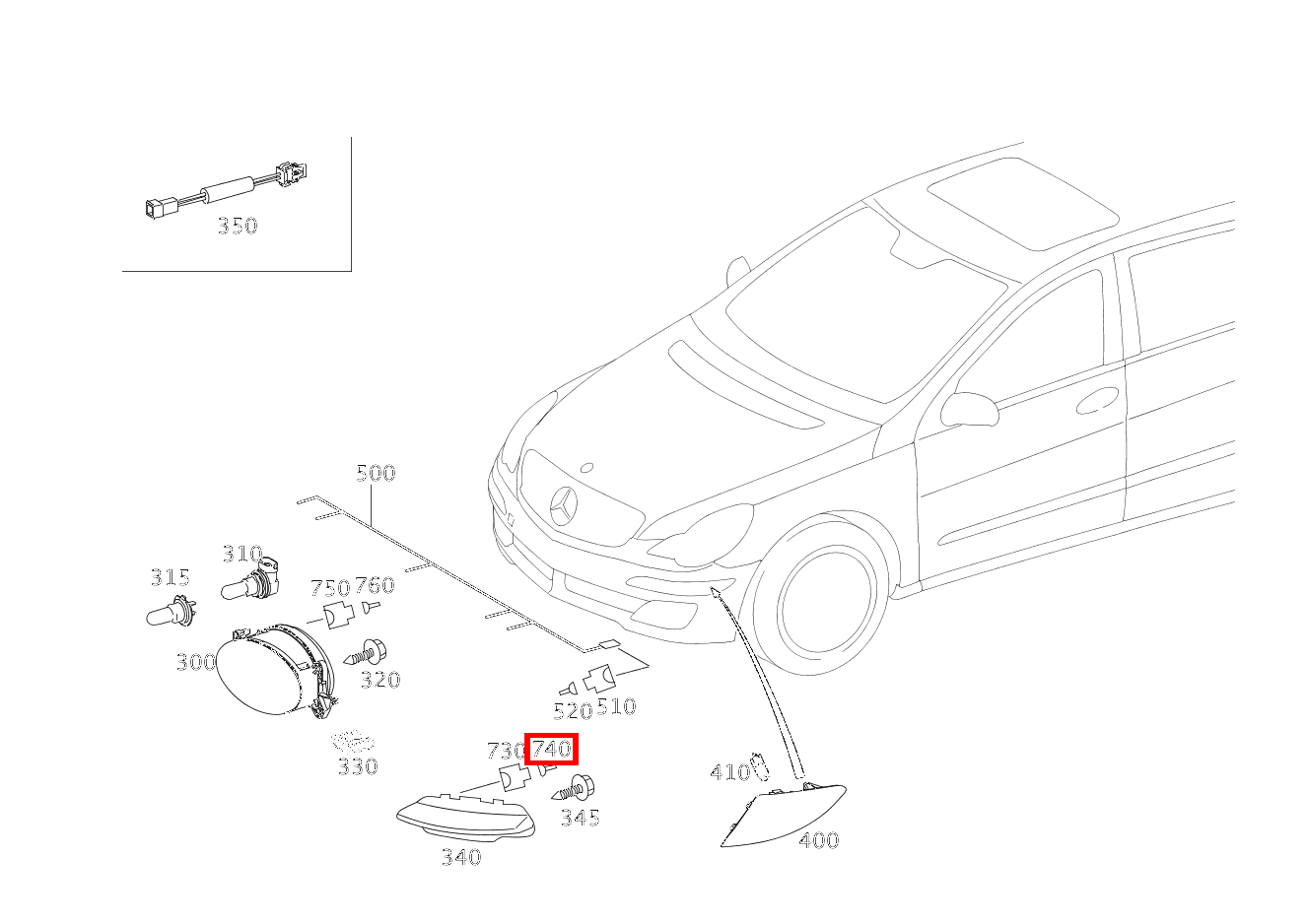 Steckhülse 0.5 MM2 MLK1.2S ELA R 500/550 L 4MATIC 251 Steckhülse 0.5 MM2 MLK1.2S ELA R 500/550 L 4MATIC 251