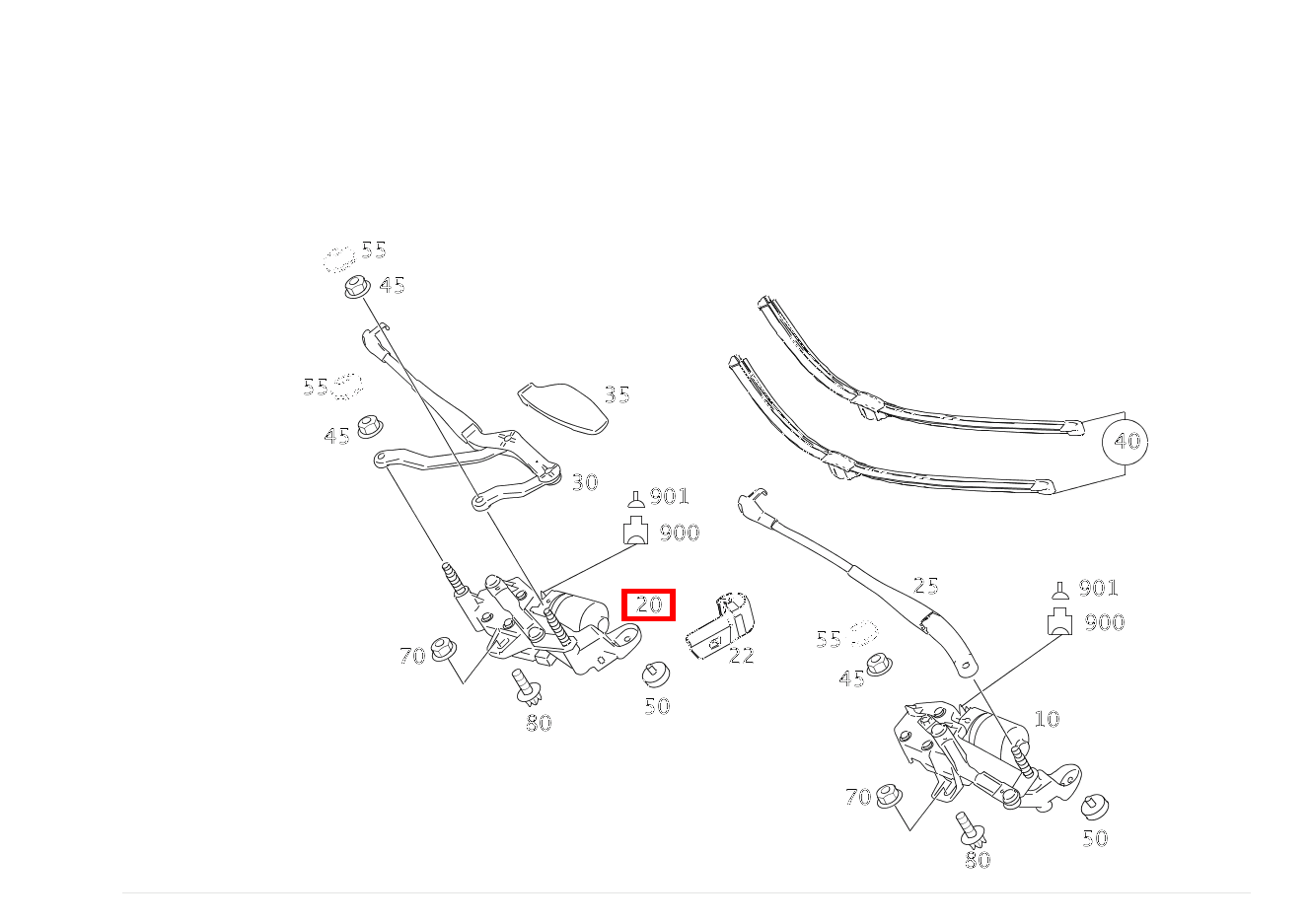 Wischermotor SCHEIBENWISCHER RECHTS S 550 Limousine lang BCA 221 Wischermotor SCHEIBENWISCHER RECHTS S 550 Limousine lang BCA 221