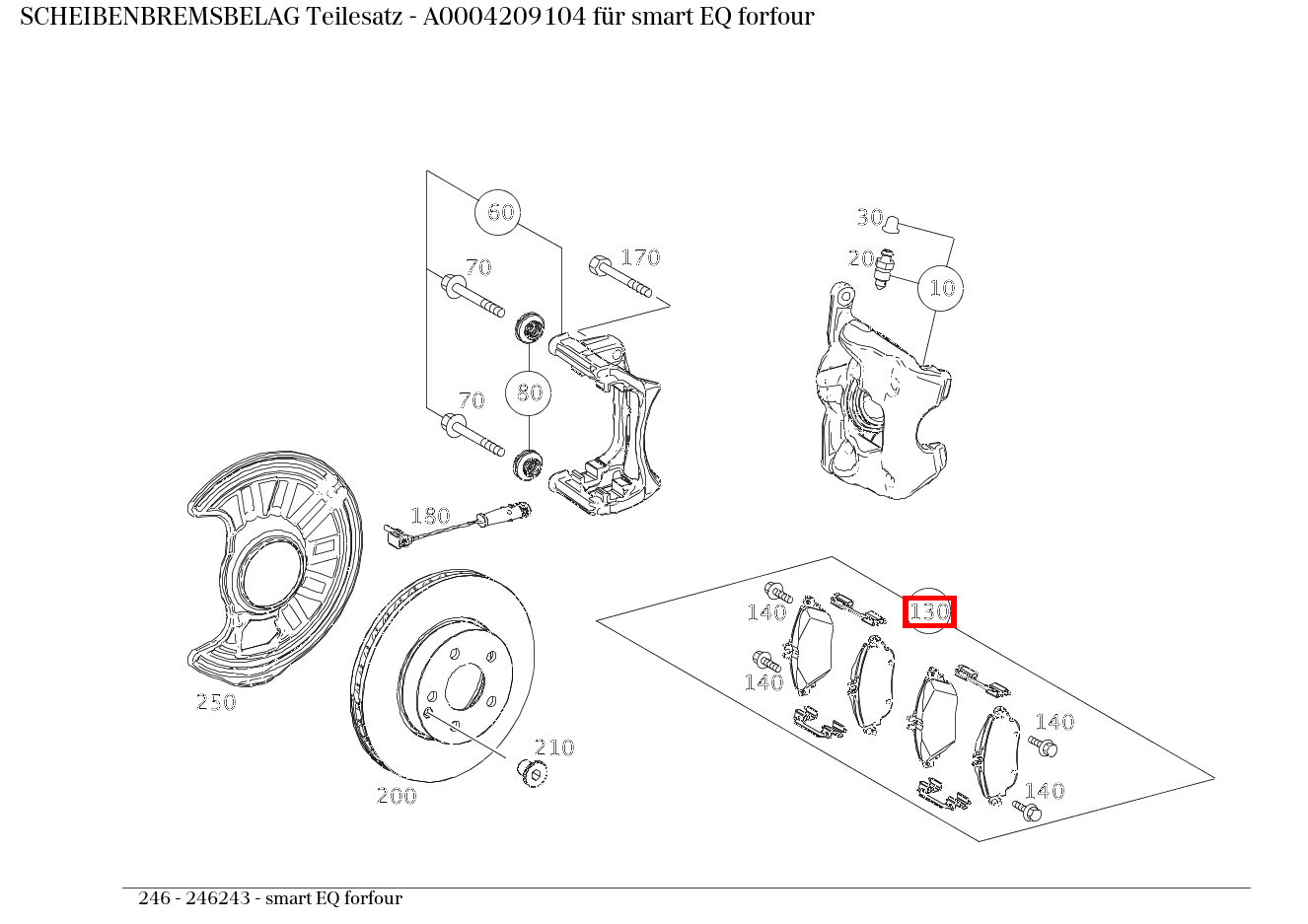 Scheibenbremsbelag Teilesatz smart EQ forfour 246
