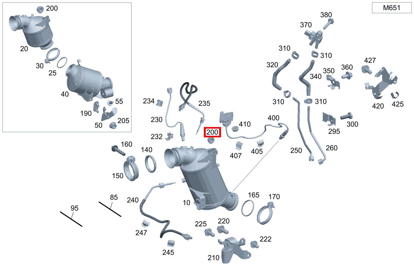 Sechskantmutter Halter an Kurbelgehäuse; M8 C 250 d Cabriolet BCA 205 Sechskantmutter Halter an Kurbelgehäuse; M8 C 250 d Cabriolet BCA 205