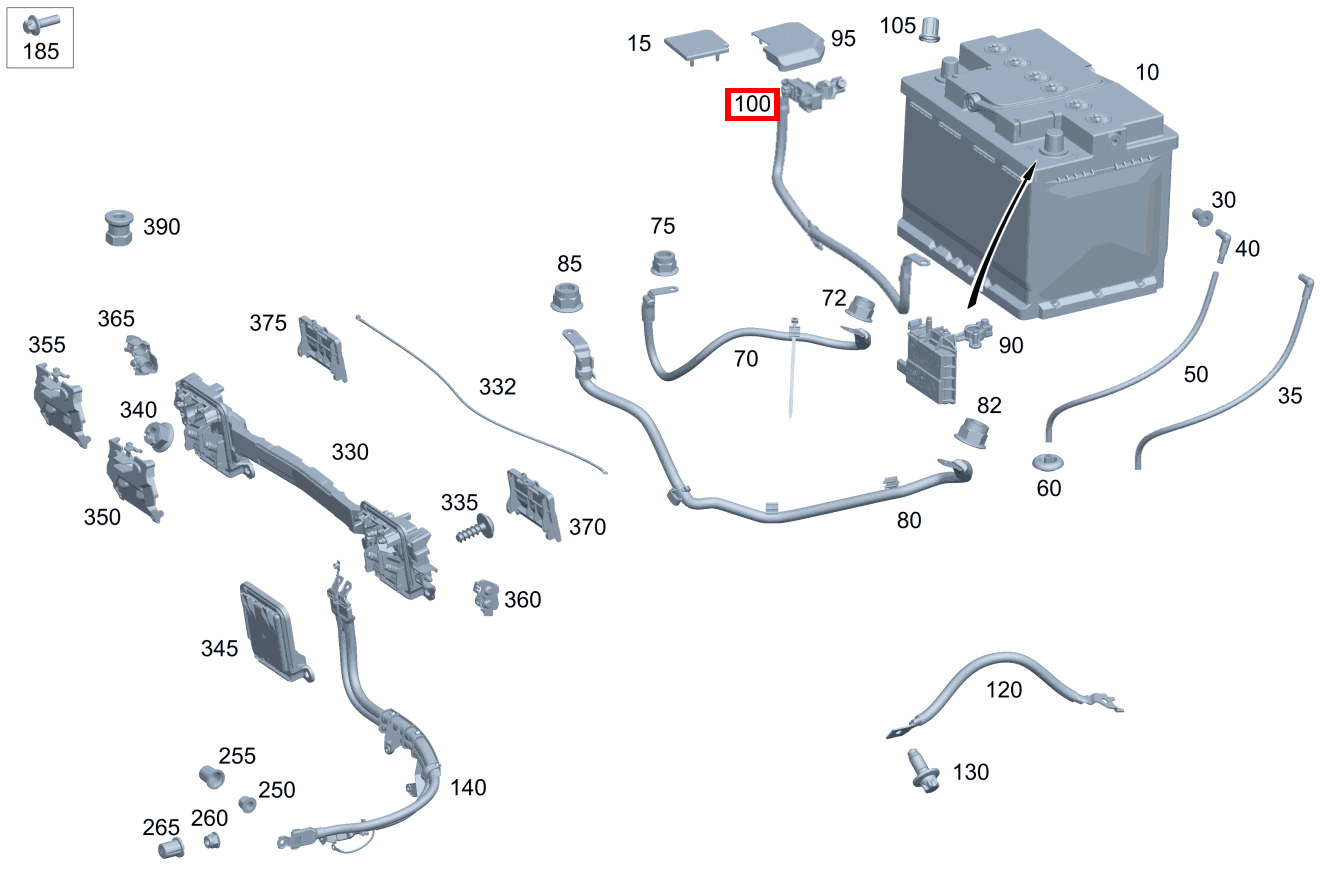 Batteriesensor Masseleitung mit Batteriesensor GLC 220 d 4MATIC 254