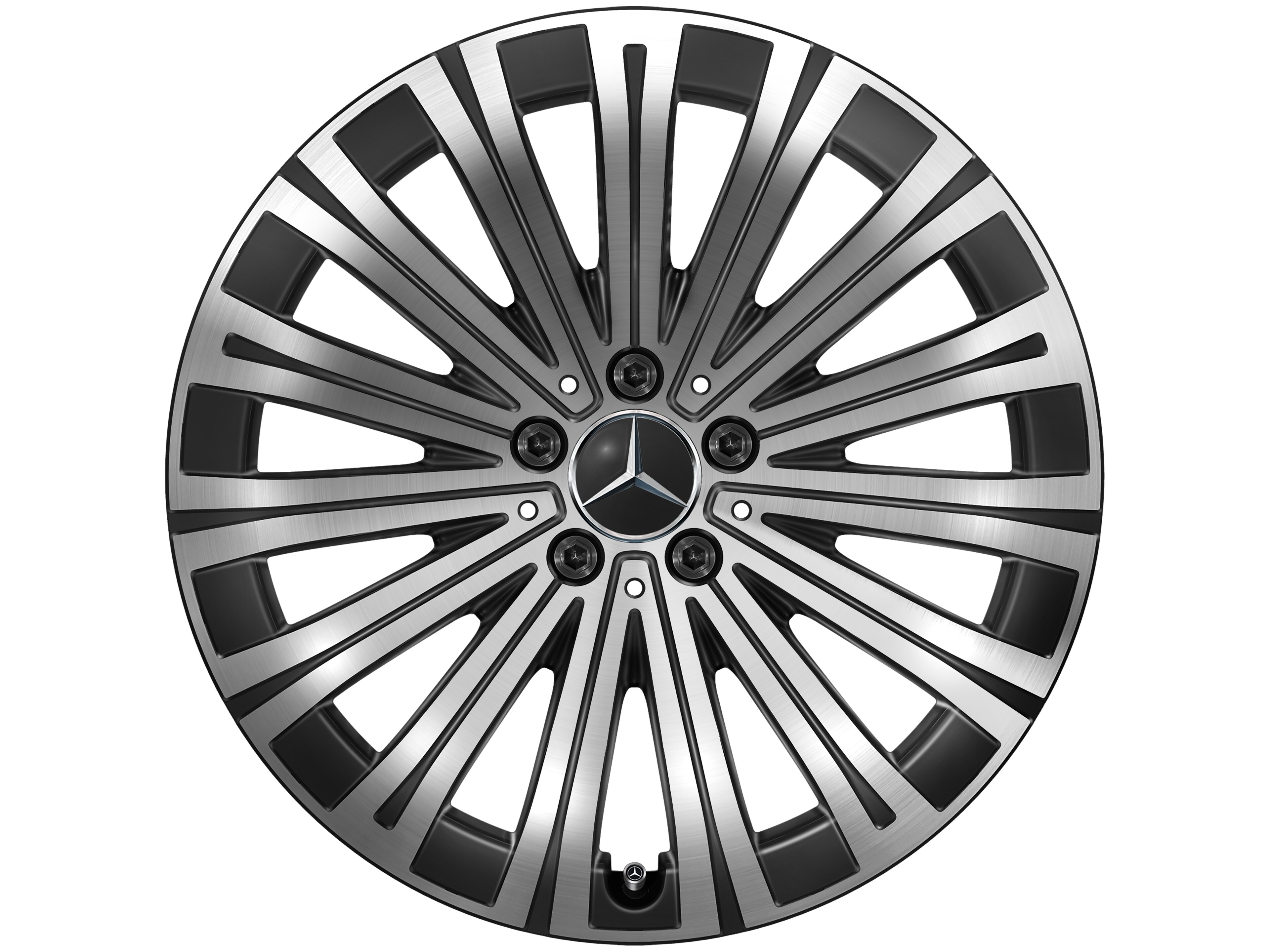 Mercedes-Benz - 15-Speichen-Rad, 19 Zoll, glanzgedreht 8 J x 19 ET 30,5, schwarz, glanzgedreht