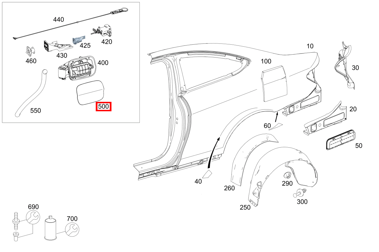 Beplankung Tankklappe TANKKLAPPE C63AMG BlackSeries 204 Beplankung Tankklappe TANKKLAPPE C63AMG BlackSeries 204