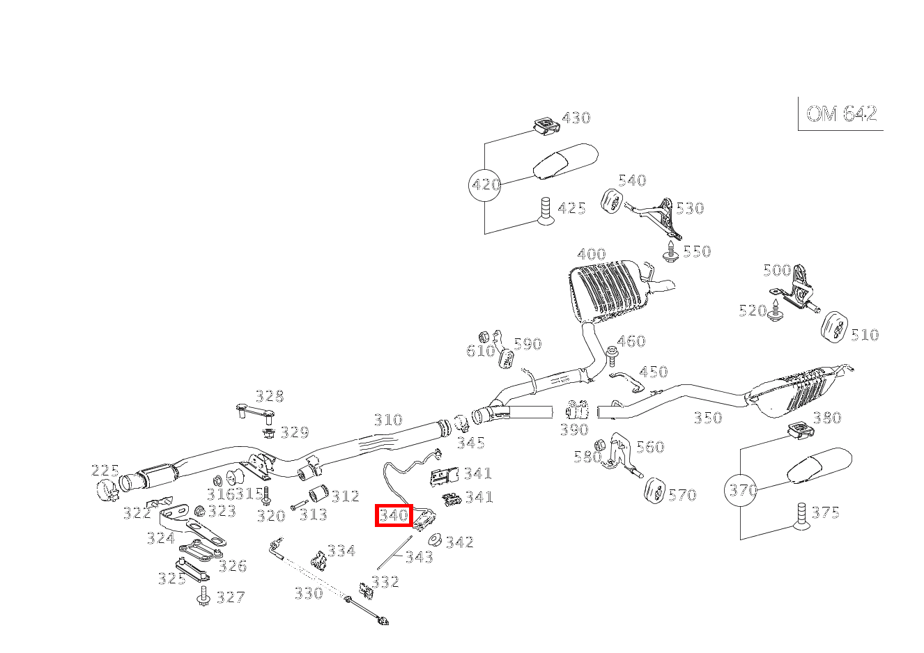 Nox-Sensor 415mm E 350 BlueTEC T-Modell 213 Nox-Sensor 415mm E 350 BlueTEC T-Modell 213