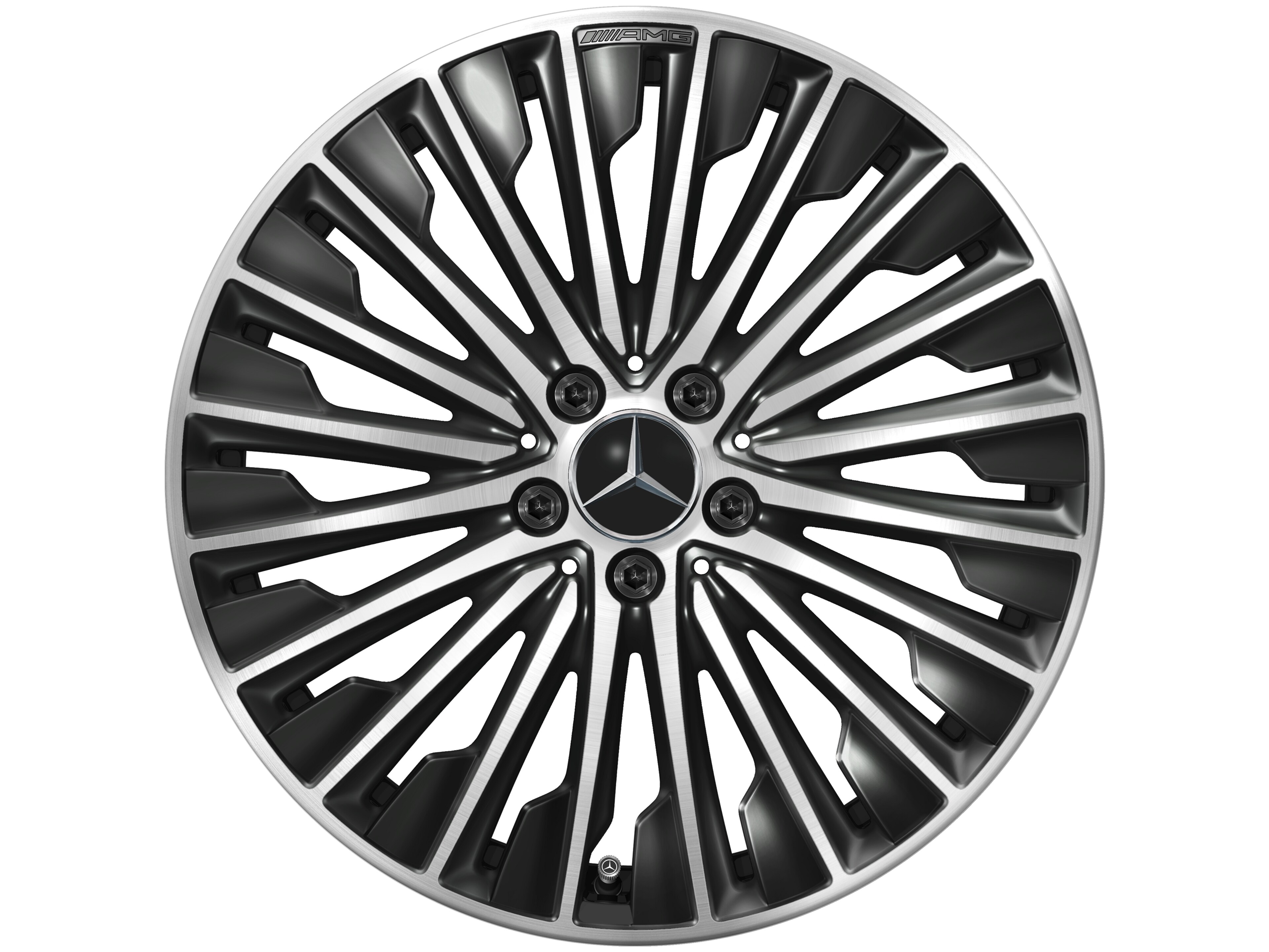 Mercedes-Benz - AMG Vielspeichen-Rad, 19 Zoll, glanzgedreht 9 J x 19 ET 60,6, schwarz, glanzgedreht