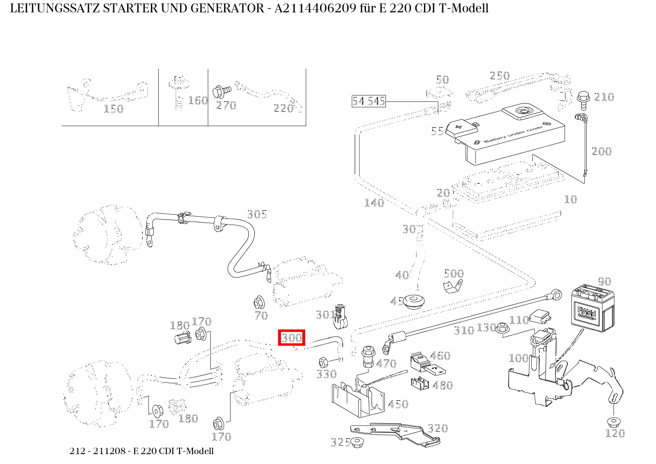 Leitungssatz STARTER UND GENERATOR E 220 CDI T-Modell 212 Leitungssatz STARTER UND GENERATOR E 220 CDI T-Modell 212