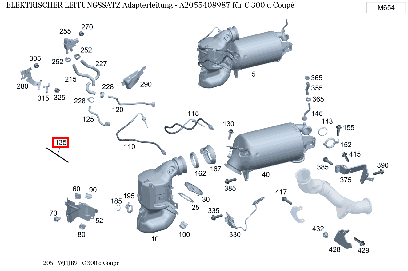Elektrischer Leitungssatz Adapterleitung C 300 d Coupé 205