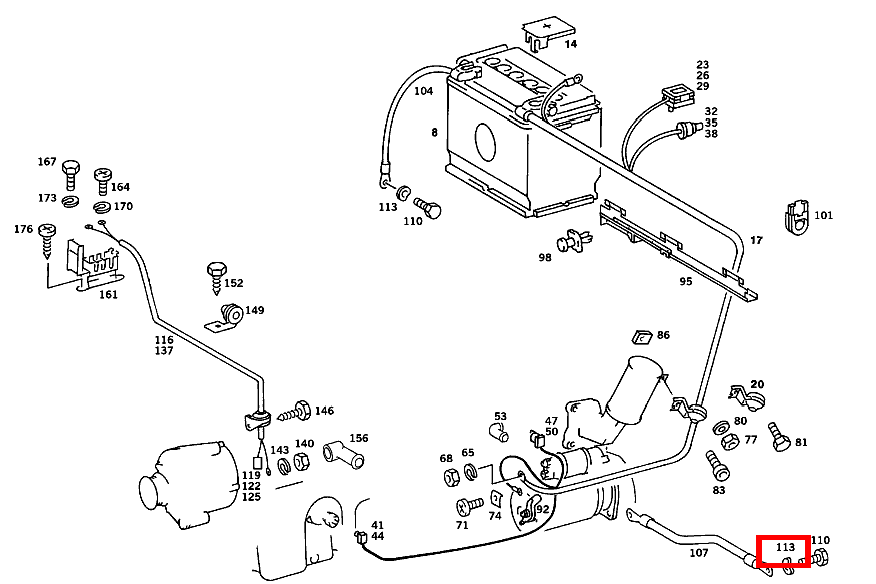 Federscheibe MASSELEITUNG AN RAHMENLAENGSTRAEGER 190 D 2.5 Turbo 201