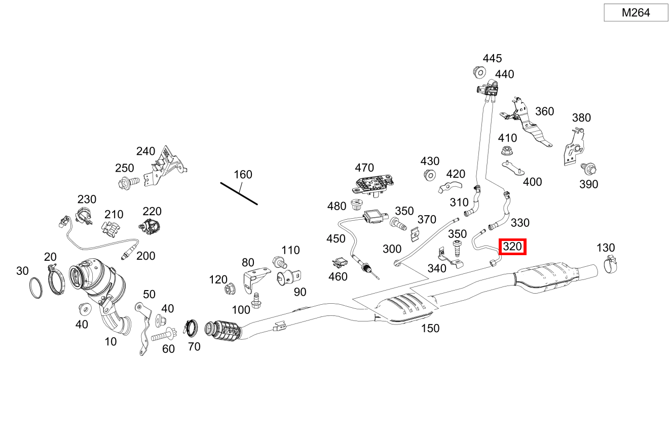 Druckleitung An Partikelfilter hinten C 300 4MATIC Cabriolet 205 Druckleitung An Partikelfilter hinten C 300 4MATIC Cabriolet 205