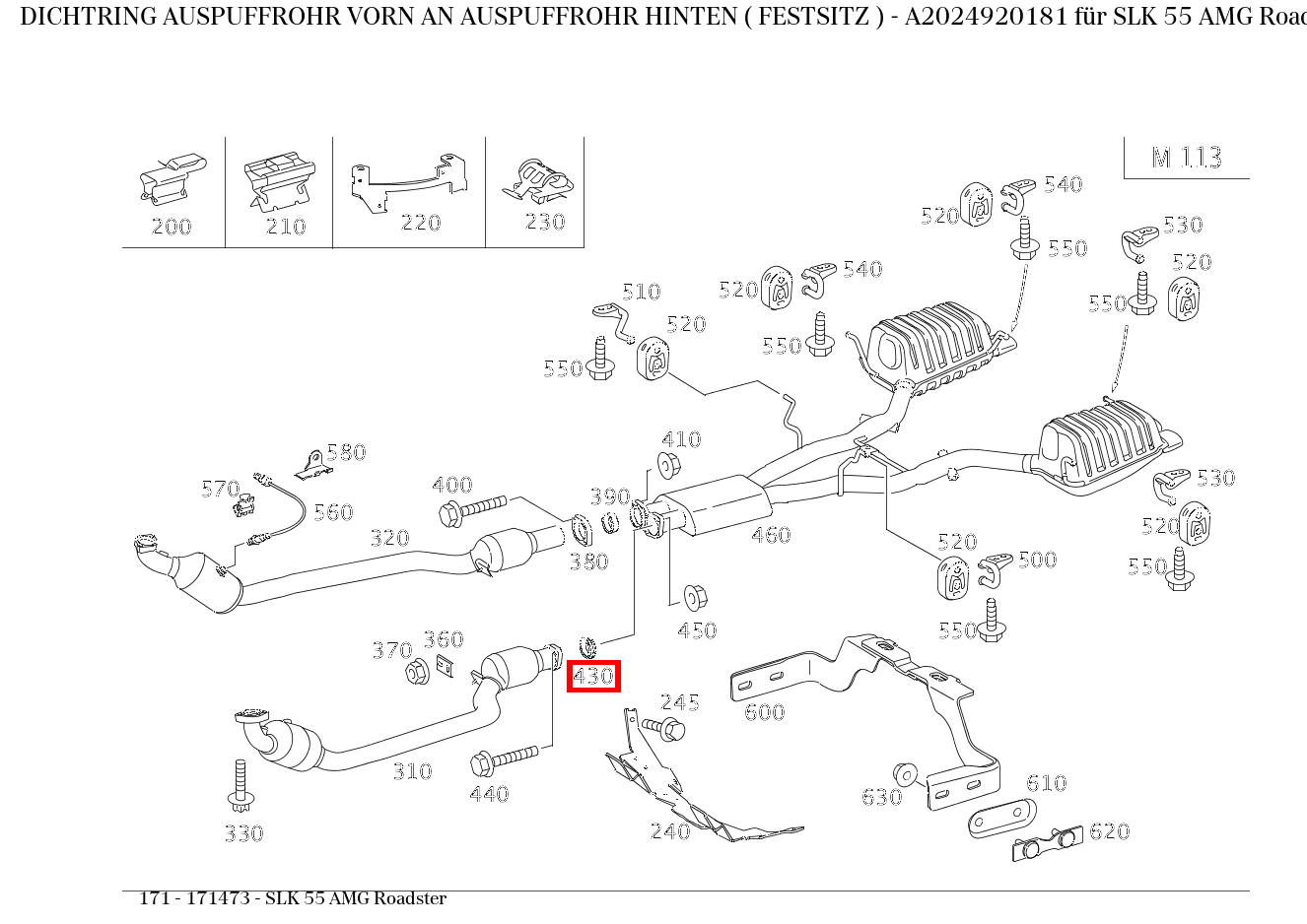 Dichtring AUSPUFFROHR VORN AN AUSPUFFROHR HINTEN ( FESTSITZ ) SLK 55 AMG Roadster 171 Dichtring AUSPUFFROHR VORN AN AUSPUFFROHR HINTEN ( FESTSITZ ) SLK 55 AMG Roadster 171