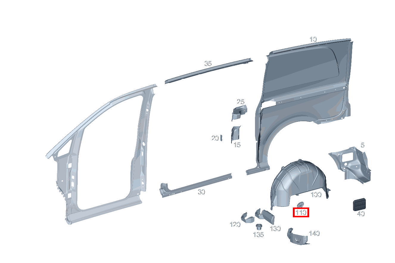 KUNSTSTOFFMUTTER RADLAUF HINTEN RECHTS V 220 d EDITION Kompakt 460